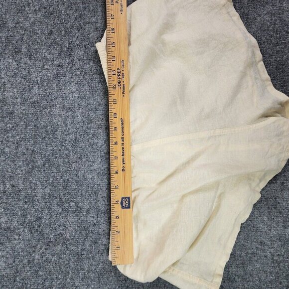 Womens J. Crew Yellow Linen Blend Sleep Pajama Shorts Medium SPRING 24' - Picture 9 of 11